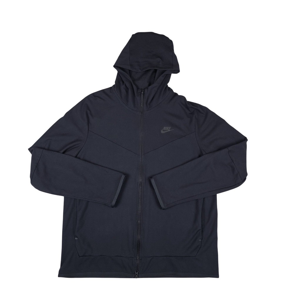 Nike Sportswear Men's Large Black Tech Fleece Hoodie Full Zip Jacket DX0822-010